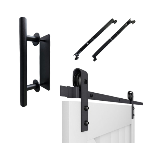 2100 Barn Door Hardware Bundle - Black